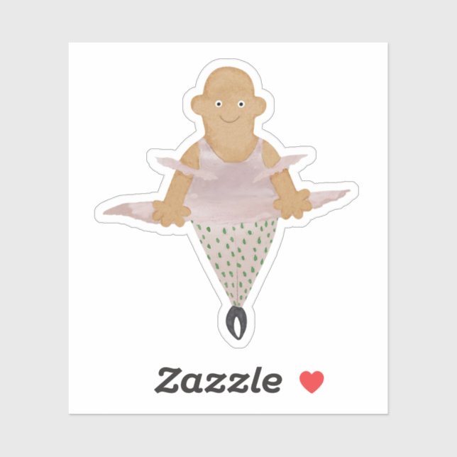 Adesivo Ballerina em leggings de bolinhas. (Folha)