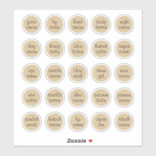 Adesivo Balm de Jar Cosmético Personalizável Kraft de 1,14