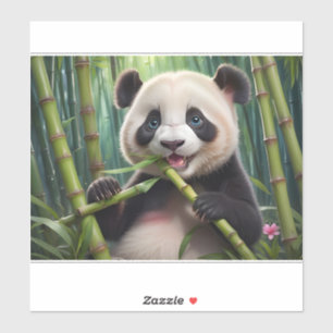 Adesivo Bamboo Comendo Panda Bonito