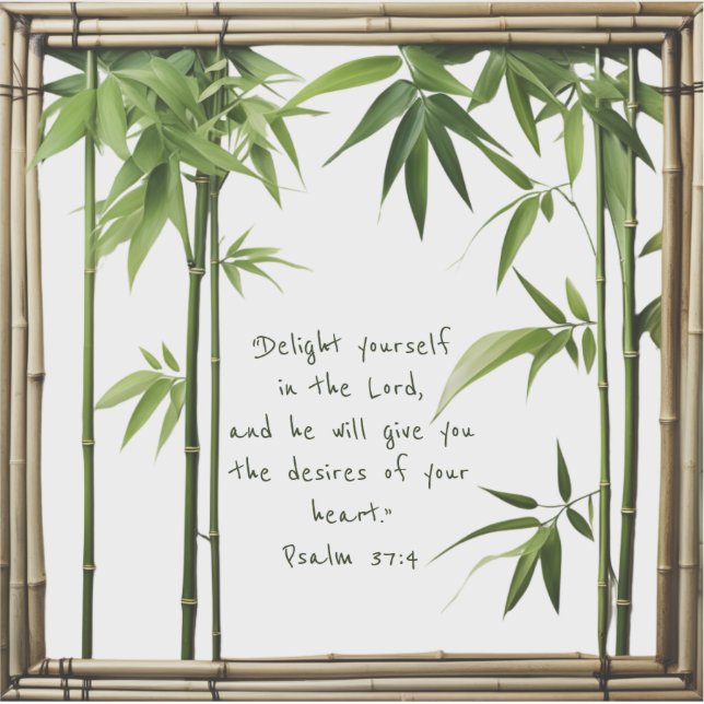 Adesivo Bambu Versículo de Biblia Personalizável Vinil Cor (Frente)