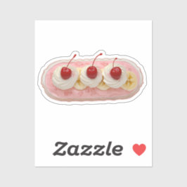 Adesivo Banana de Creme com Cerejas