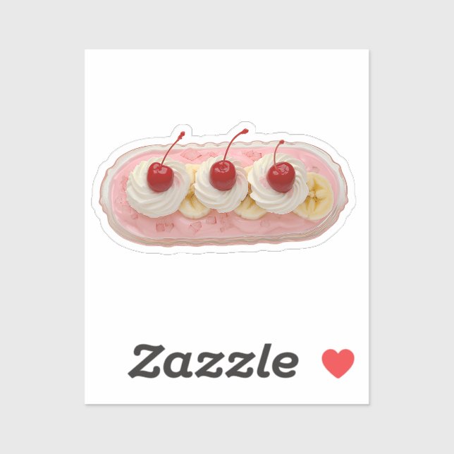 Adesivo Banana de Creme com Cerejas (Folha)