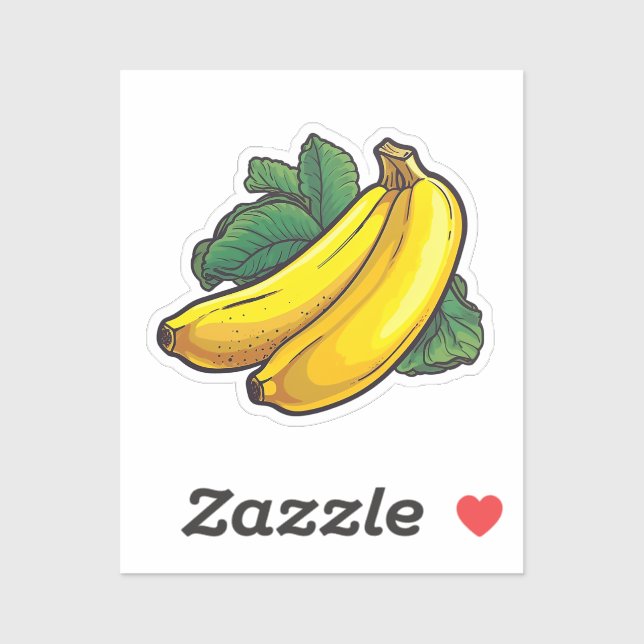 Adesivo banana de desenho animado (Folha)