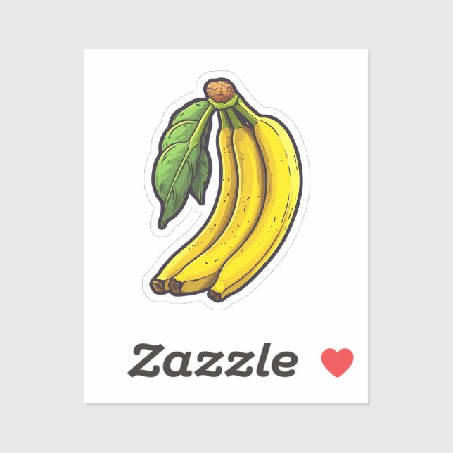 Adesivo Banana de desenho animado (Folha)