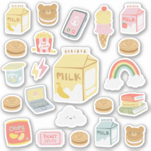 Adesivo Banana Milk & Sweet Cookies Assorted Sticker Pack