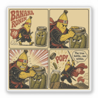 Adesivo Banana Ronin Picles em Pote — A Verdadeira Batalha