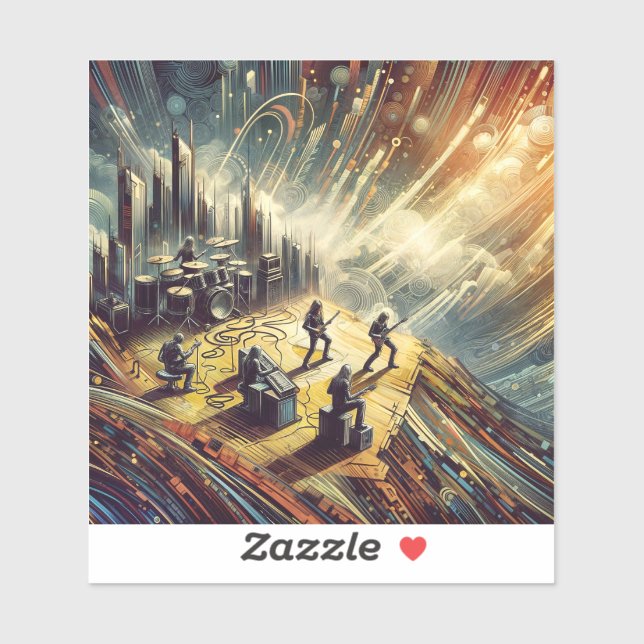 Adesivo banda abstrato (Folha)