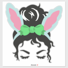 Adesivo Banda de Cabeça de Coelho da Páscoa Messy Bun