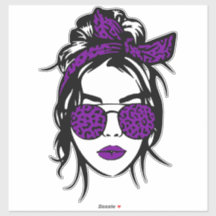 Banda e óculos de impressão de leopardo roxo