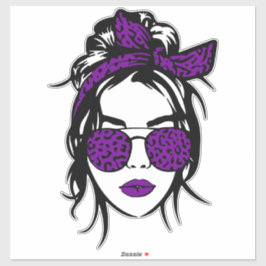 Adesivo Banda e óculos de impressão de leopardo roxo
