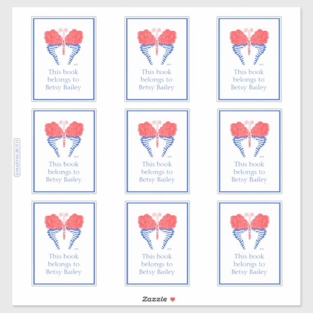 Adesivo Bandana Butterfly Bookplate (Folha)