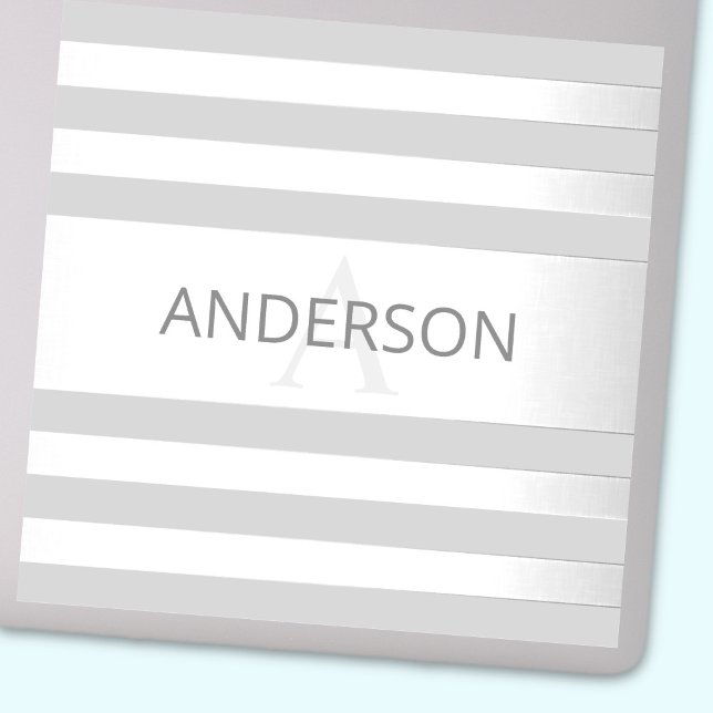 Adesivo Bandas de Ombre Silver Faux Contemporâneas e Cinza (Criador carregado)