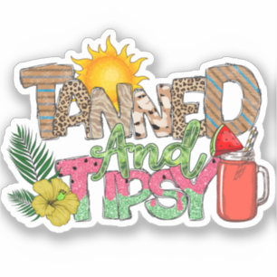 Adesivo Bandas e Tipsy Design de festas de verão diverti