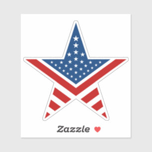 Adesivo Bandeira Americana de cinco pontas
