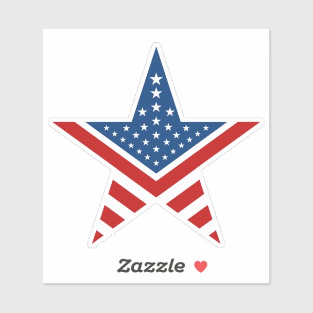 Adesivo Bandeira Americana de Cinco Pontos (Folha)