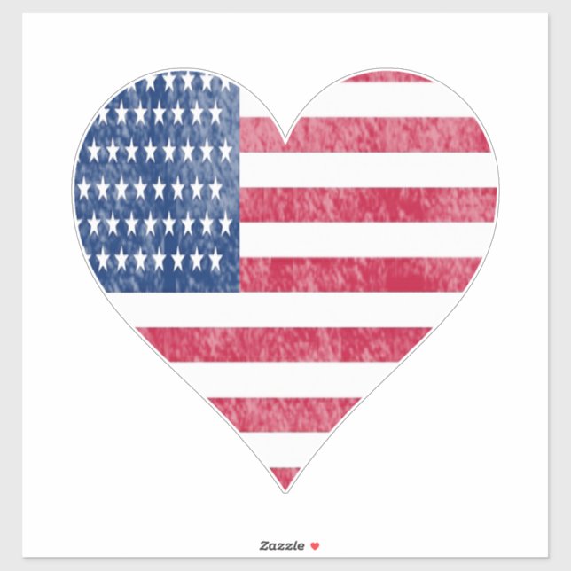 Adesivo Bandeira americana no coração (Folha)