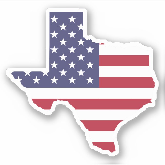 Adesivo Bandeira Americana no Texas (Frente)