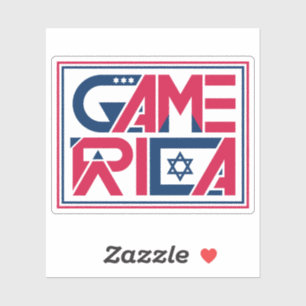 Adesivo bandeira americana texto Gamérica