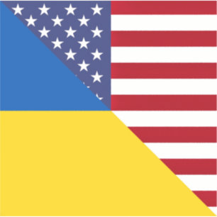 Adesivo Bandeira Americana Ucraniana   Meio Ucrânia EUA