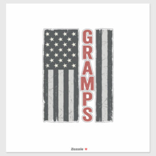 Adesivo Bandeira Americana Vintage Patriótico Gramps Vecto