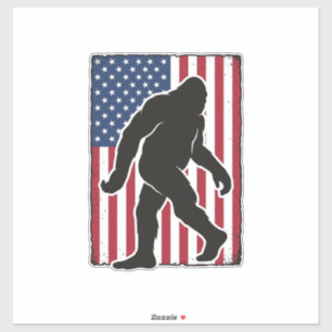 Adesivo Bandeira Americana Vintage Silhueta de Pé Grande V