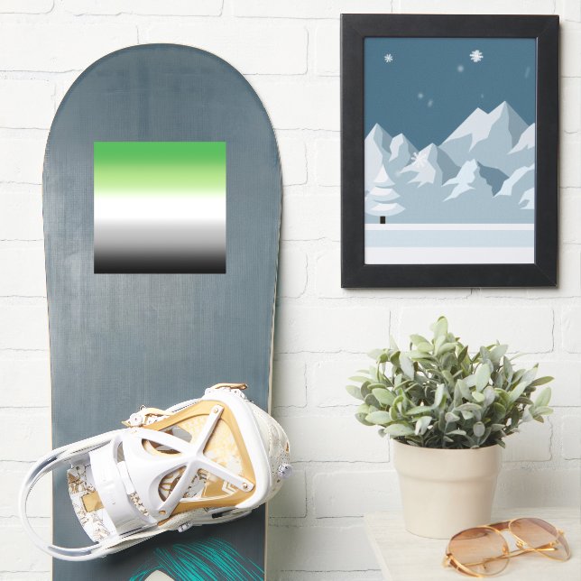 Adesivo Bandeira Aromântica Gradiente - Orgulho Aromântico (Prancha de snowboard)