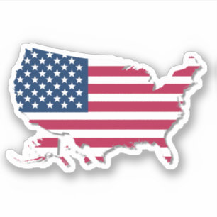 Adesivo Bandeira Azul Vermelho Americano Estrelas e Bandei