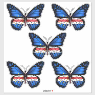 Adesivo Bandeira Borboleta de Cabo Verde