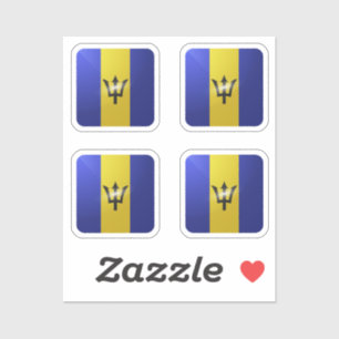 Adesivo Bandeira brilhante de Barbados