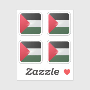 Adesivo bandeira brilhante quadrada da Palestina