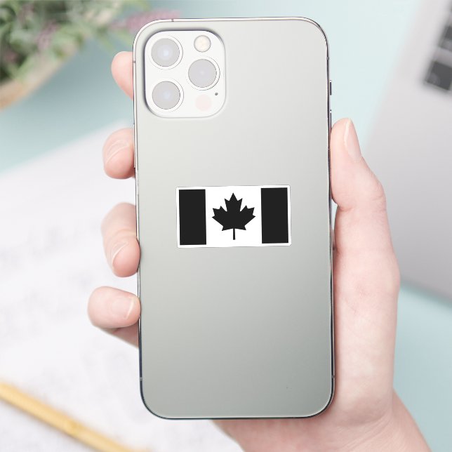 Adesivo Bandeira canadense no Design gráfico preto (Telefone)