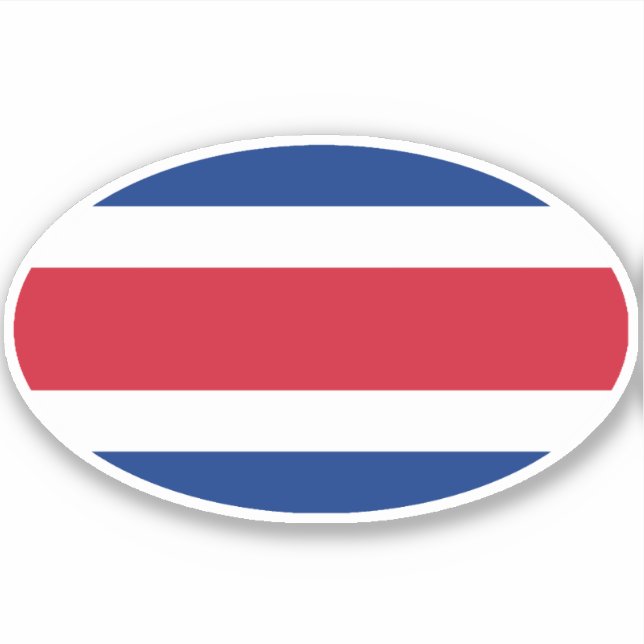 Adesivo Bandeira Costa Rica Oval (Frente)