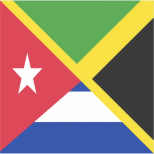 Adesivo Bandeira Cubana jamaicana   Jamaica Cuba
