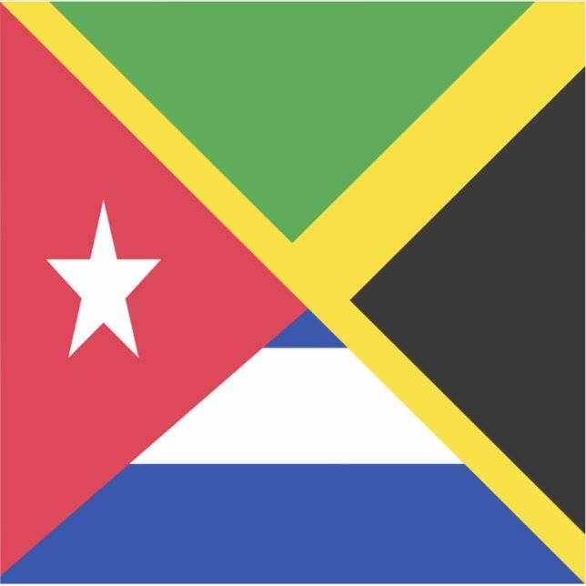 Adesivo Bandeira Cubana jamaicana | Jamaica Cuba (Frente)