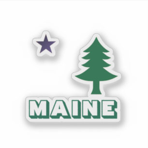 Adesivo Bandeira da Árvore de Pinheiro Histórica do Maine