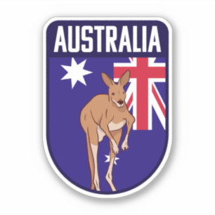 Adesivo Bandeira da Austrália com Kangaroo - Viagem da Aus
