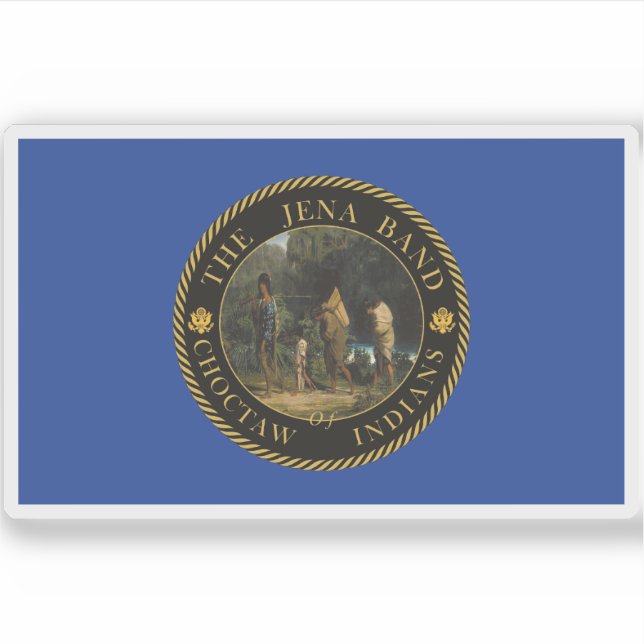 Adesivo Bandeira da Banda Jena de índios Choctaw, EUA (Frente)