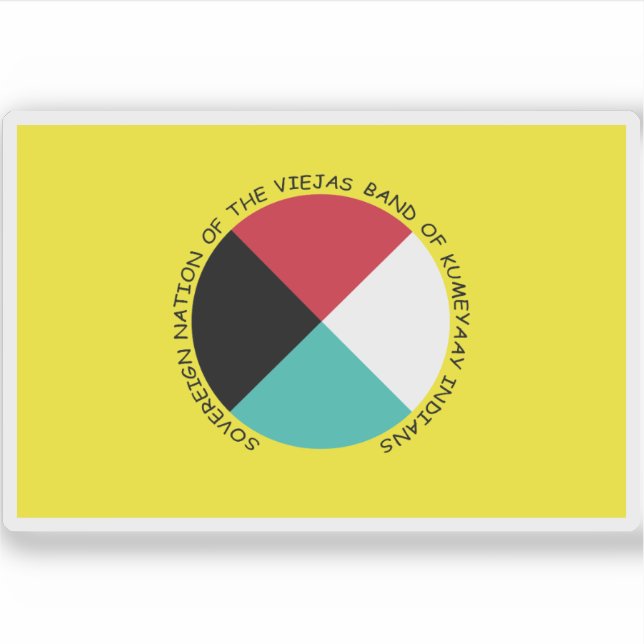 Adesivo Bandeira da Banda Viejas dos índios Kumeyaay (Frente)