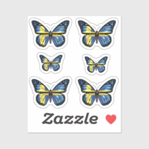 Adesivo bandeira da borboleta suecia