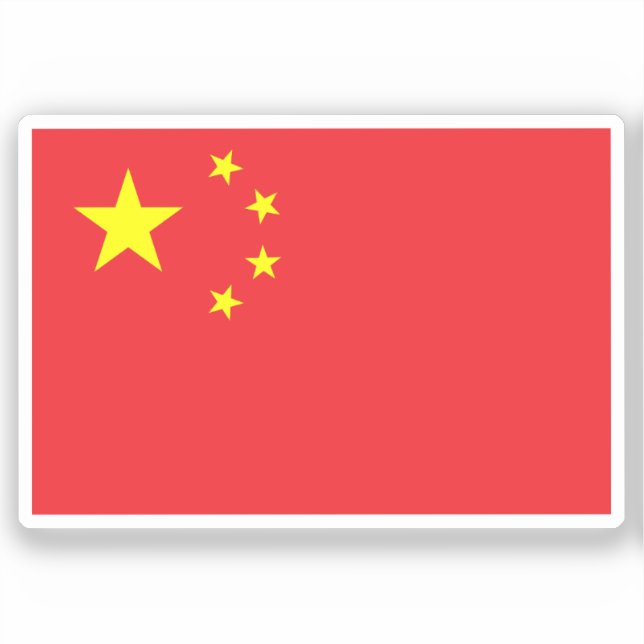 Adesivo Bandeira da China cortada personalizada  (Frente)