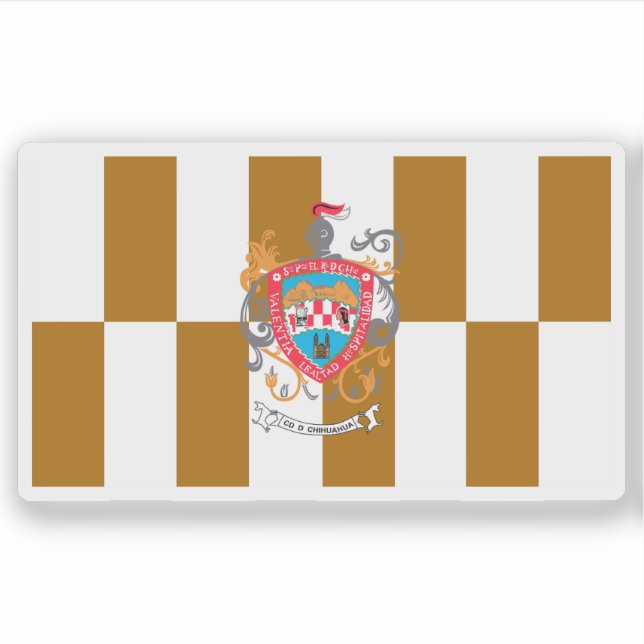 Adesivo Bandeira da cidade de Chihuahua, México (Frente)