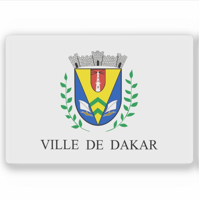 Adesivo Bandeira da cidade de Dacar, Senegal (Frente)
