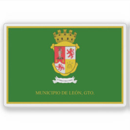 Adesivo Bandeira da cidade de León, Guanajuato, México