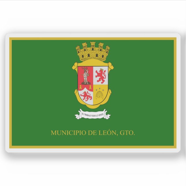 Adesivo Bandeira da cidade de León, Guanajuato, México (Frente)