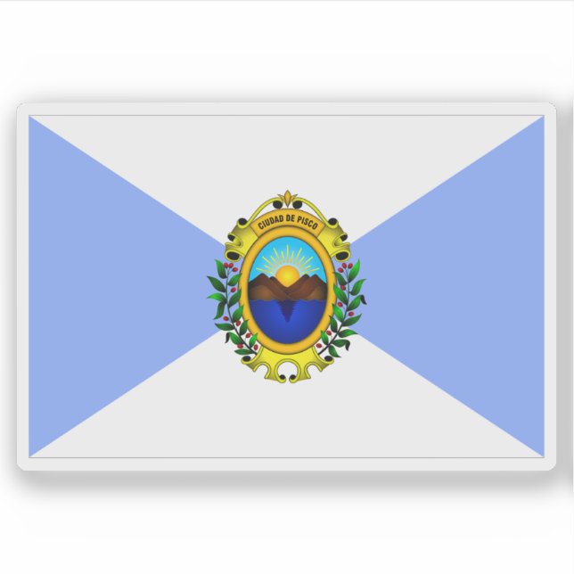 Adesivo Bandeira da cidade de Pisco, Peru (Frente)