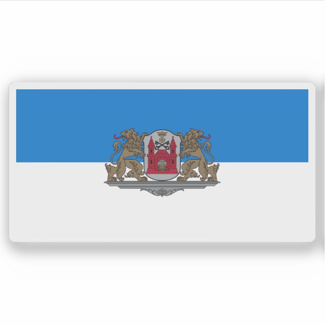 Adesivo Bandeira da cidade de Riga, Letônia (Frente)