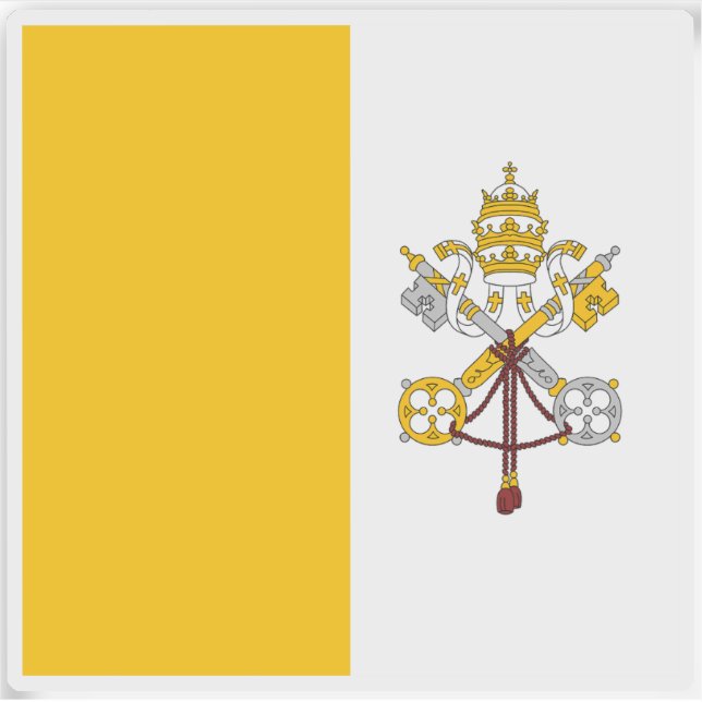 Adesivo Bandeira da Cidade Vaticano (1929-2001) (Frente)