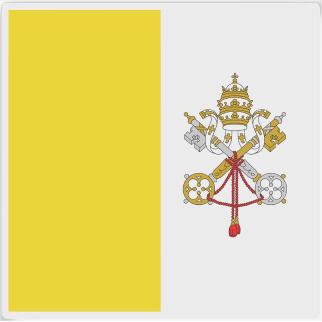 Adesivo Bandeira da Cidade Vaticano (2001-2023) (Frente)