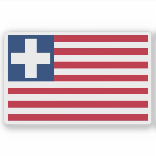 Adesivo Bandeira da Colônia Americana da Libéria (1827-184 (Frente)