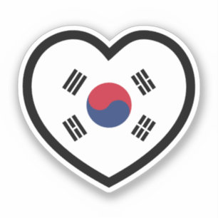 Adesivo Bandeira da Coreia do Sul Coração